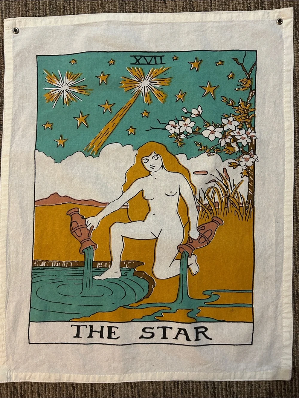 URBAN OUTFITTERS Set of 3 Tarot Card Art Wall Tapestries - Moon, Sun & Star